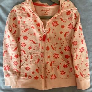 4T Cat & Jack Kids' Unicorn Print Hoodie - Pink